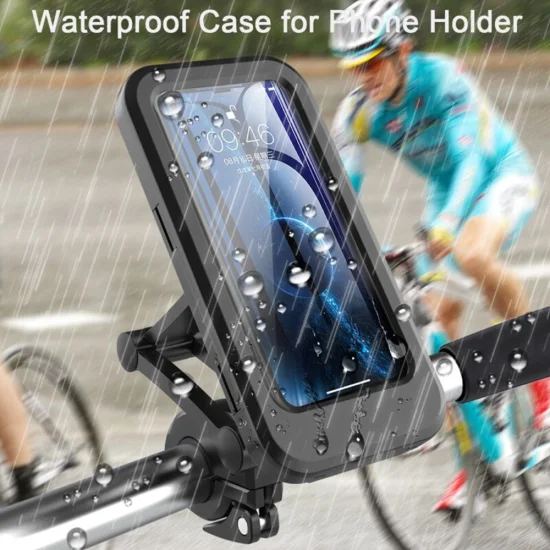 Capa de telefone magnética universal de plástico à prova d'água para bicicleta ao ar livre suporte de telefone para guiador de mountain bike